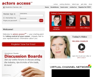 ActorsAccess.com Screenshot